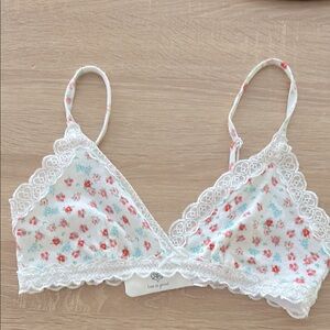 Floral Lace Trim Bralette by Roller Rabbit